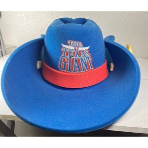VTG SIX FLAGS SF PS TEXAS GIANT HORNS BLUE JUMBO FOAM HAT